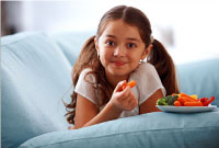 Photo of girl eating healthy food